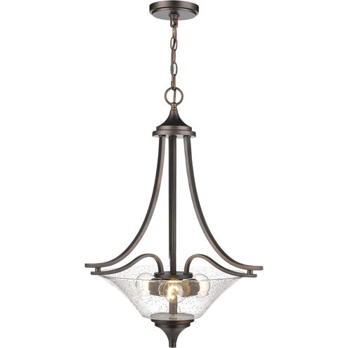 Natalie 3 Light 19 inch Rubbed Bronze Indoor Pendant Ceiling Light